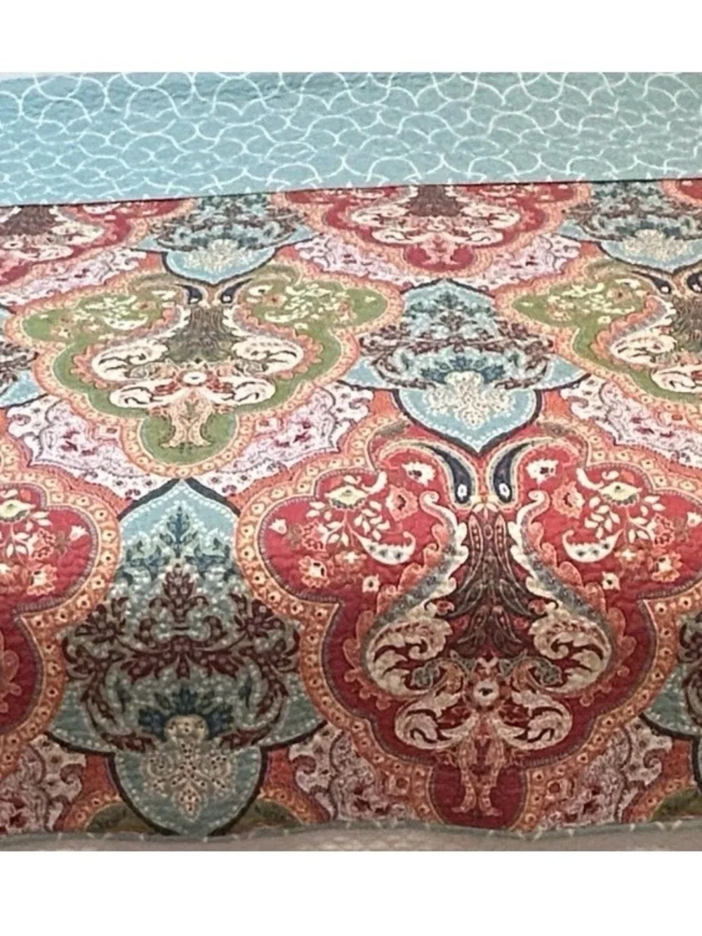 Reversible Paisley Quilt Set with 2 shams King- Home Bedding